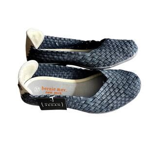 Bernie Mev Catwalk Flats Women 6/37 Blue Woven Elastic Ballet Boho Stretchy NWOB